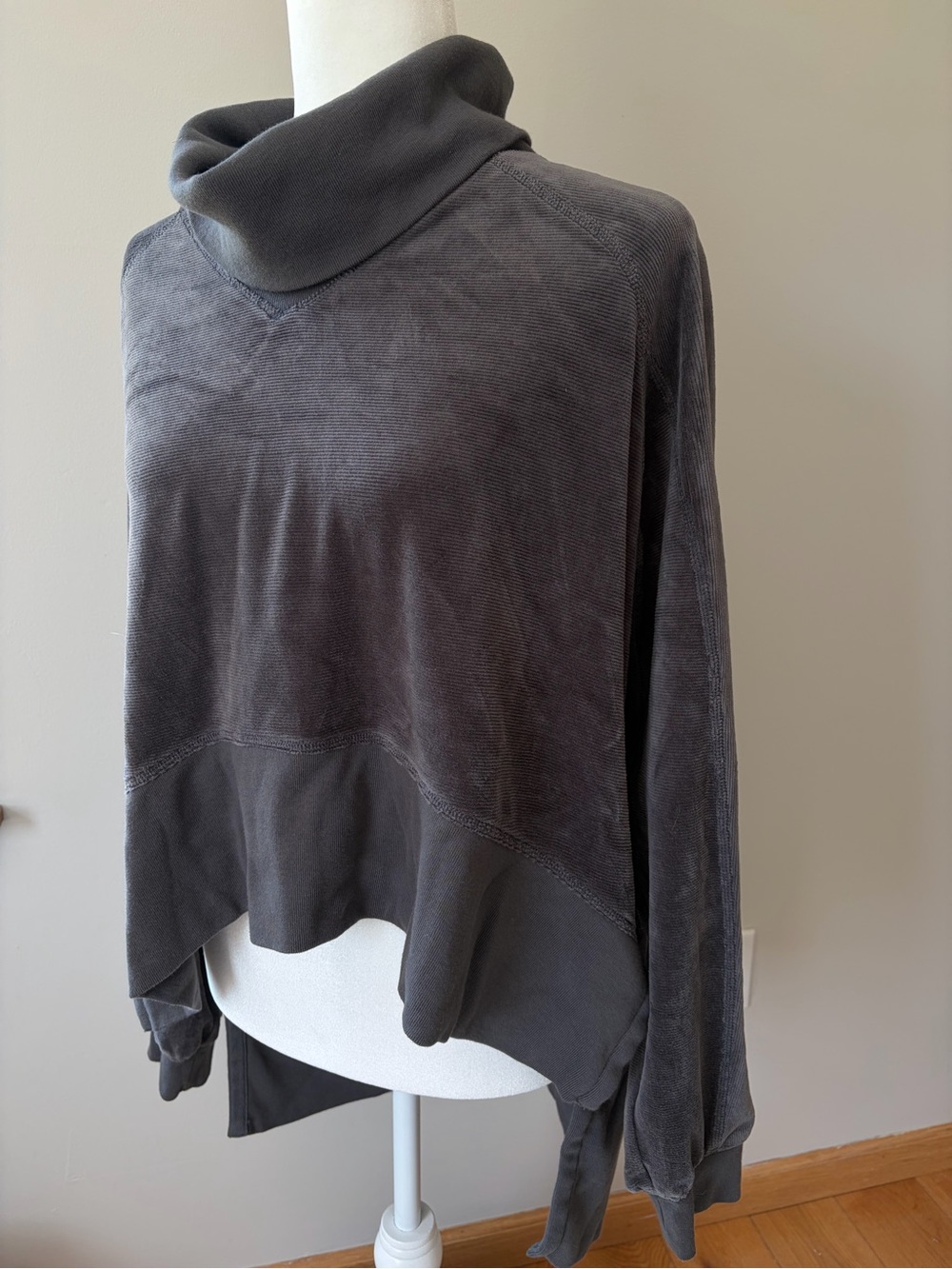 FP Movement Sweatshirt Hi Low cowl neck Cozy Velour oversized M